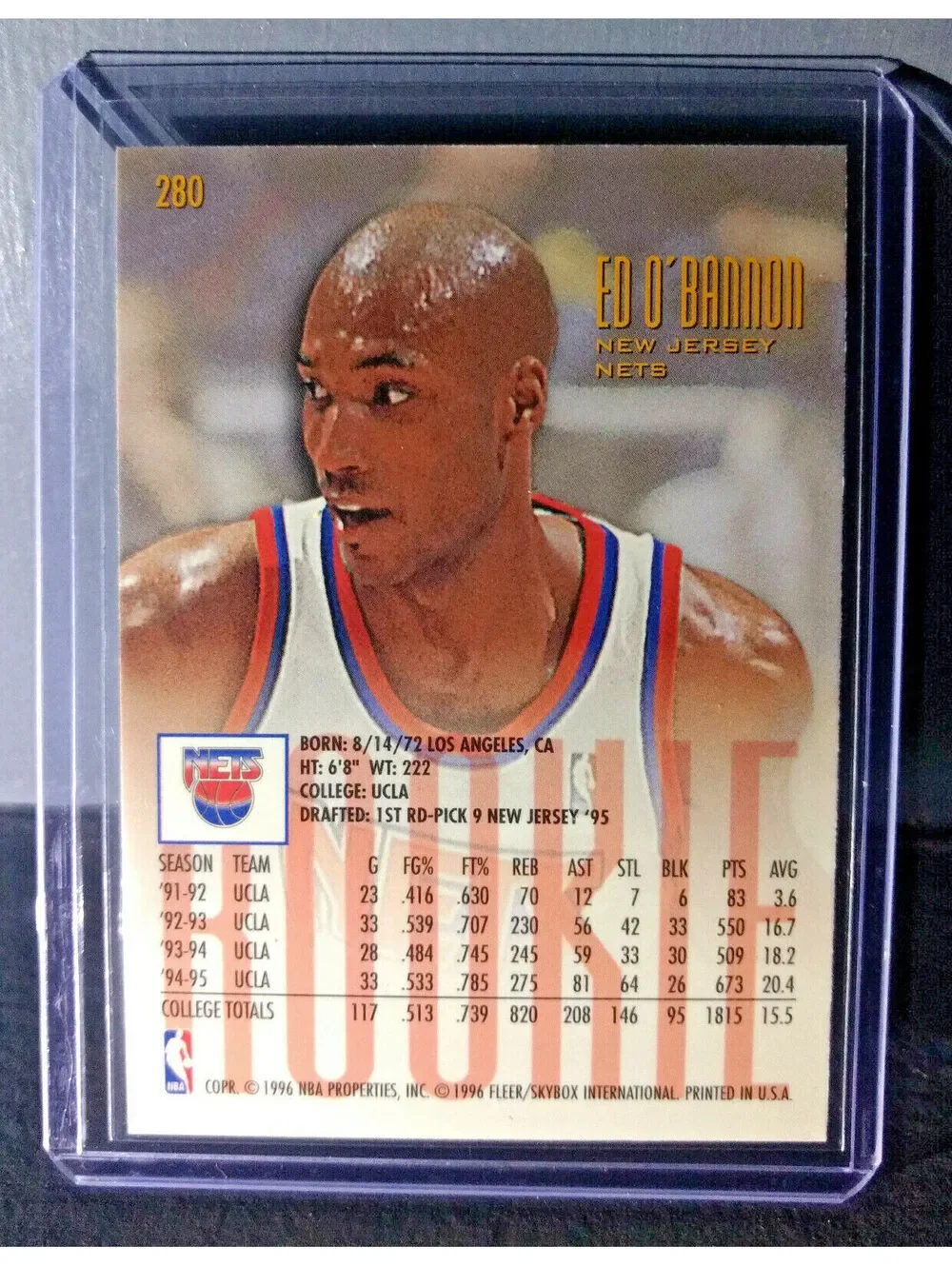 1995-96 Ed O'Bannon Fleer Ultra #280 Rookie Basketball Card